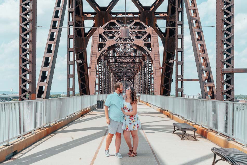 Lia and Jeremy in Louisville KEntucky on the Big Four Bridge