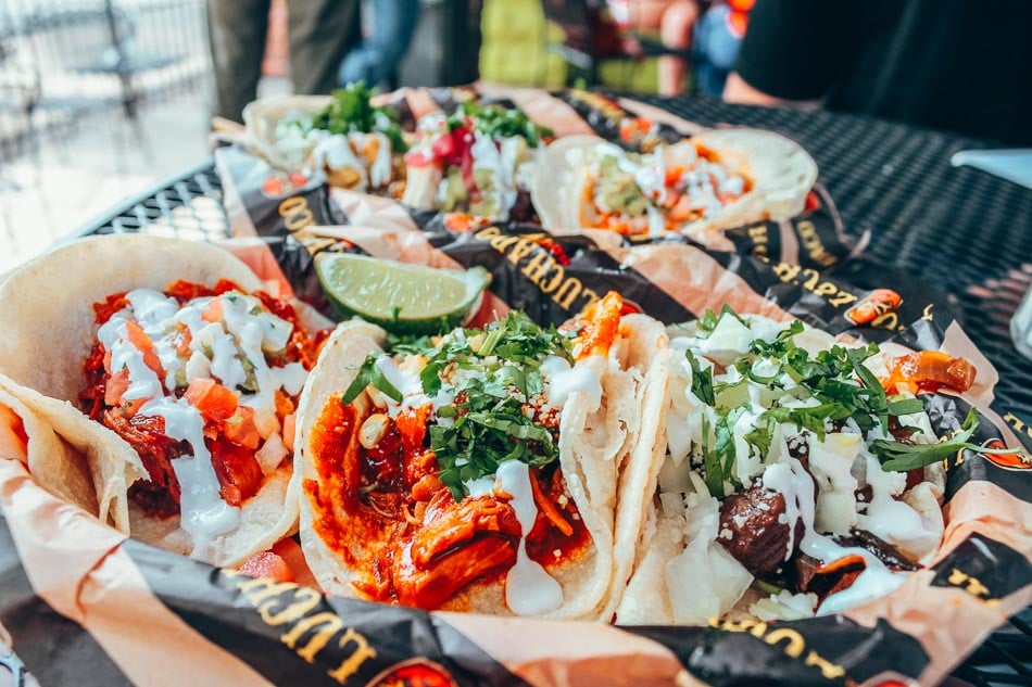 Street tacos from Taco Luchador in Louisville, Kentucky