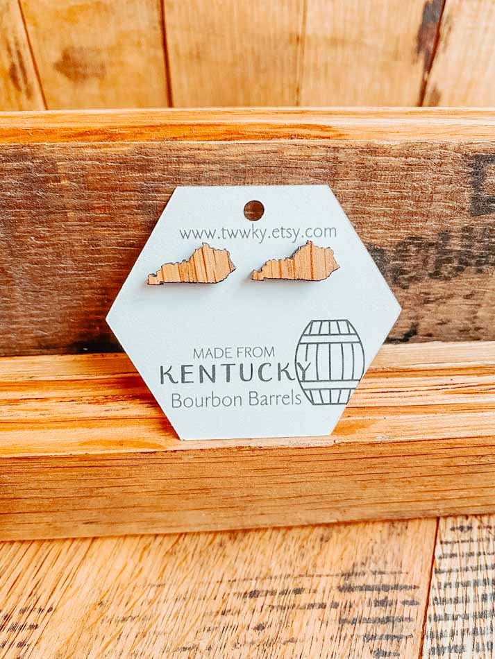 Bourbon Barrel Kentucky Stud Earrings from TWWKY