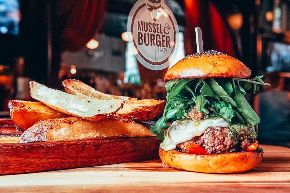 Burger from Mussel and Burger bar in Louisville KY