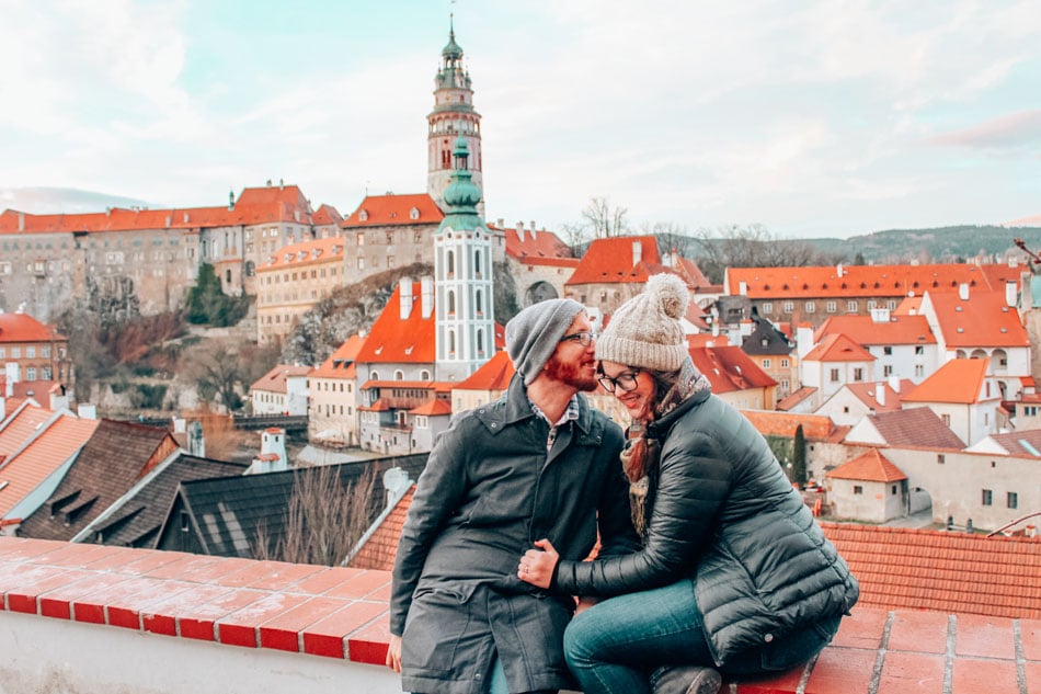 Lia and Jeremy in Cesky Krumlov, Czech Republic