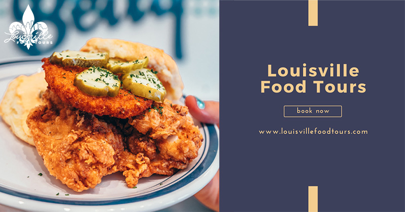 Louisville Food Tours Banner Ad featuring Biscuit Belly on the NuLu food and history walking tour.