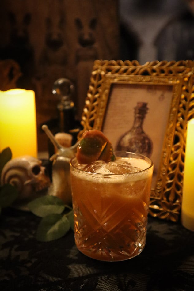 The Oddities Shoppe at Pin and Proof in Louisville Kentucky Halloween cocktail bar