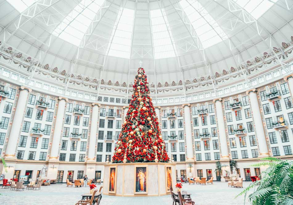 christmas tree in the atrium west baden springs hotel french lick indiana