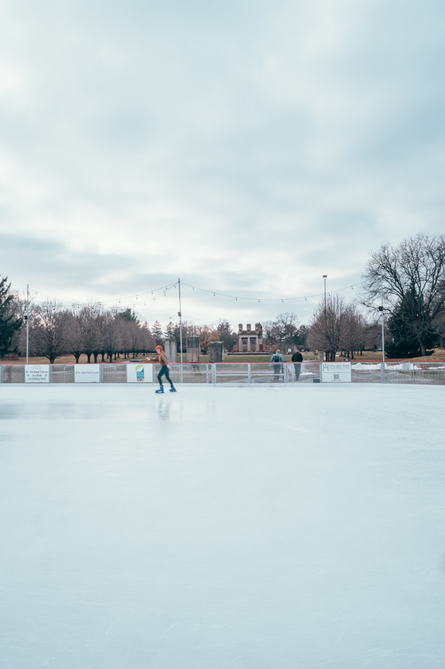 ice rink at holliday park in indianapolis indiana