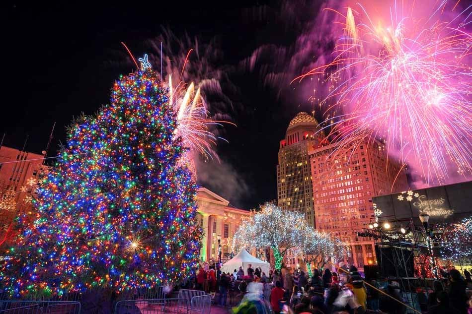 light up louisville christmas tree and fireworks