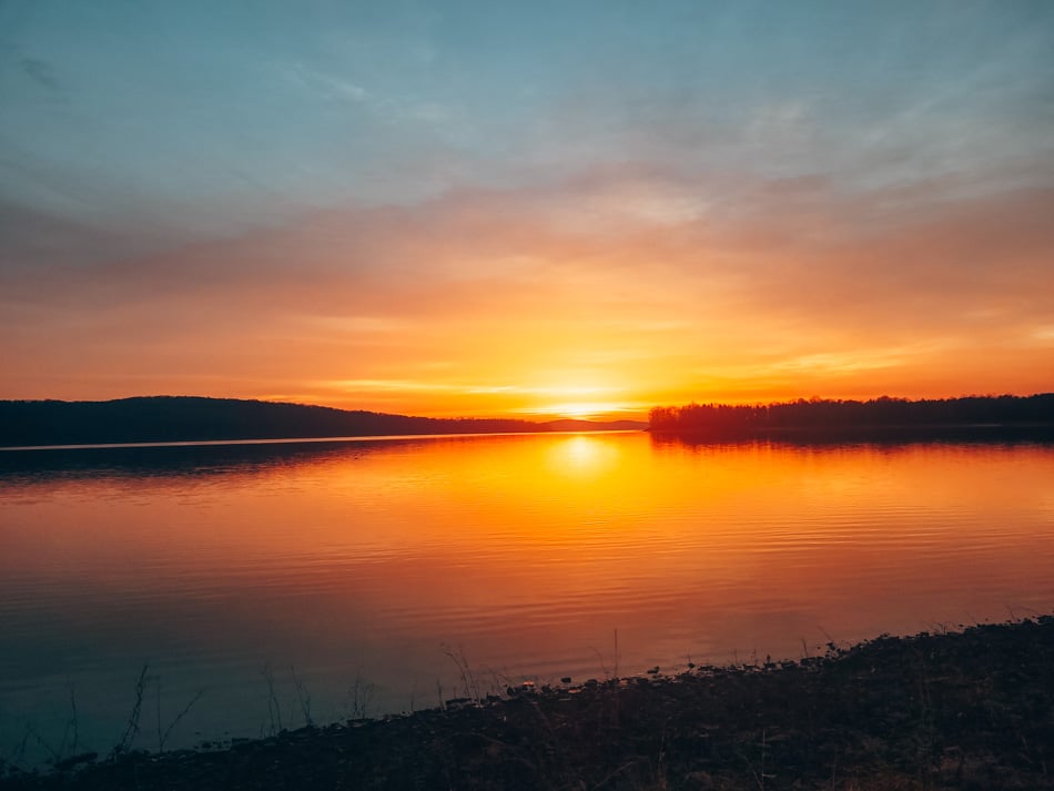 sunset at patoka lake indiana