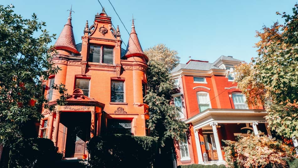 Ornate Victorian homes in the Highlands neighborhood in Louisville, Kentucky